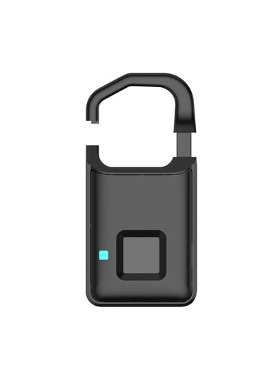 اشتري قفل ذكي يعمل ببصمة الإصبع قابل لإعادة الشحن ومزود بمنفذ USB أسود 0.143كيلوجرام في السعودية