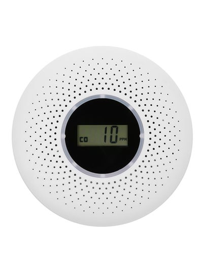 Buy 2-In-1 LCD Display Carbon Monoxide And Smoke Combo Detector White 0.174kg in Saudi Arabia