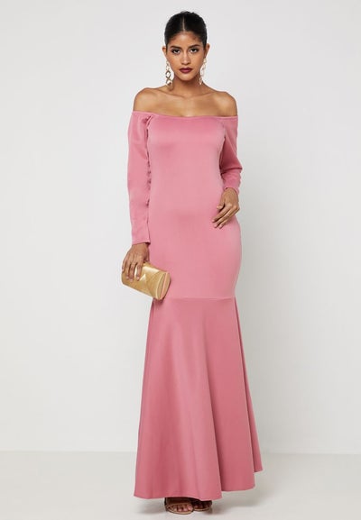 Buy Bardot Fishtail Maxi Dress Pink in Saudi Arabia