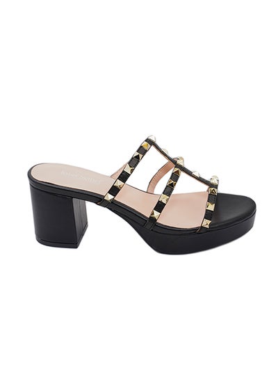 Buy Heeled Casual Sandals Black in UAE