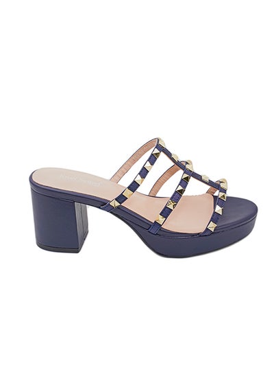 Buy Heeled Casual Sandals Blue in UAE