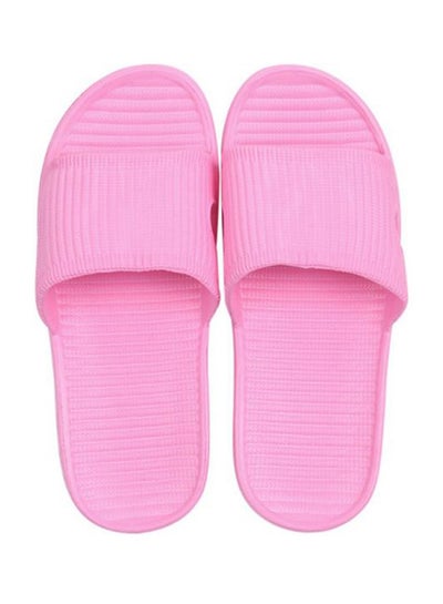 Buy Skid Proof Flat Slippers Pink in UAE