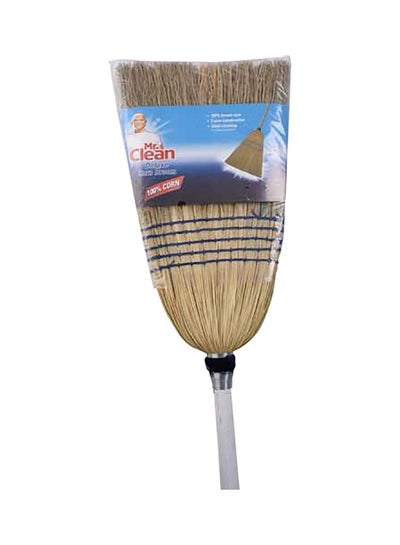 Buy Corn Deluxe Plastic Handle Broom Brown in Saudi Arabia