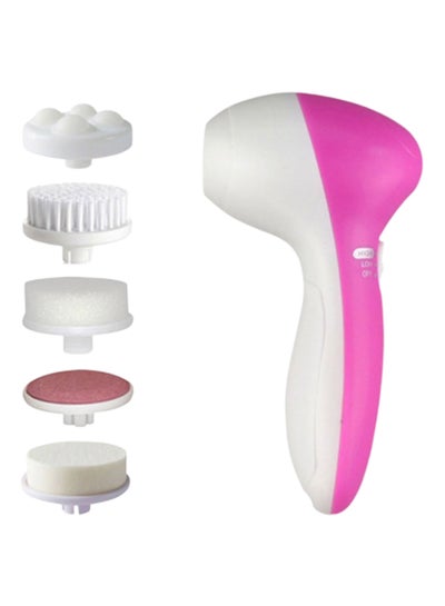 Buy 5 In 1 Electric Facial Face Pore Cleanser Body Cleaning Massage Machine White/Pink 300grams in UAE