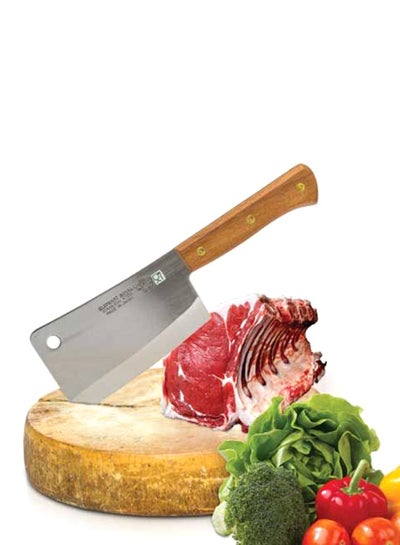 اشتري Cleaver Meat Wooden Handle Knife Silver/Brown 10x30.6x9.7 سنتيمتر في السعودية