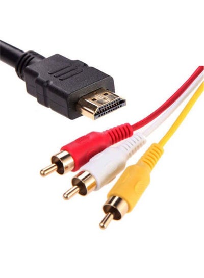 اشتري كابل صوت وفيديو محول من HDMI إلى AV 3RCA أسود في الامارات