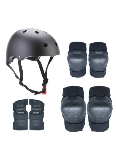 Buy 7-Piece Protection Gear Wrist Knee Pads And Helmet Set 54-57centigram in UAE