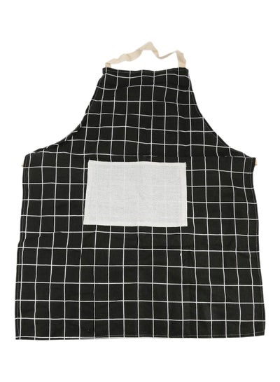 Buy Cotton Printed Apron Black/White 23x24x1centimeter in UAE