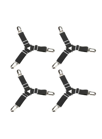 Buy Adjustable Mattress Fasteners Black/Silver 7x2x0.2cm in UAE