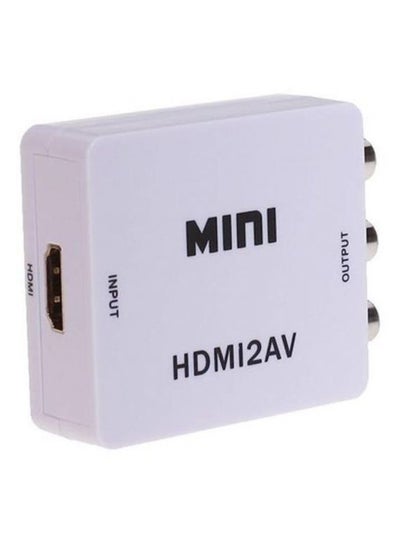 Buy Mini HD Video Converter Box HDMI To AV/CVBS L/R Video Adapter 1080P HDMI2AV White in UAE