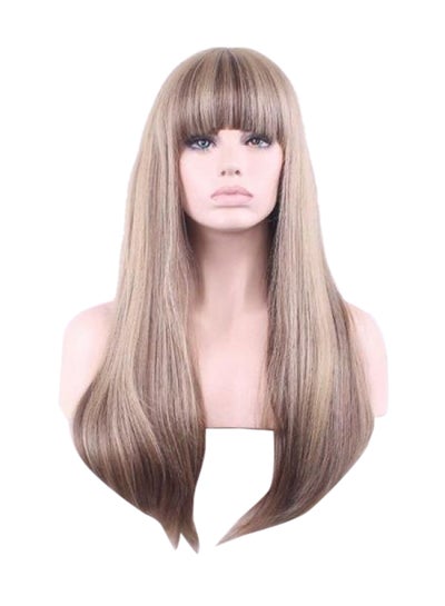 Buy Linen Fashion Wavy Long Wig Brown in Saudi Arabia