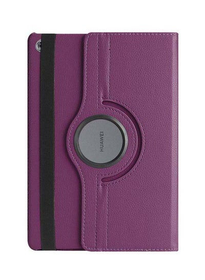 Buy Protective Flip Cover For Huawei MediaPad M5 Lite 10.1-Inch Purple/Black in Saudi Arabia