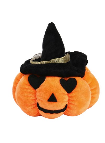 Buy Halloween Pumpkin Pillow Orange/Black/Golden 35x35x16cm in UAE