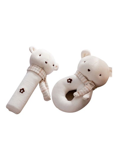 Buy 2-Piece Stuffed Animal Shaped Rattle And Squeaky Toy Set in Saudi Arabia