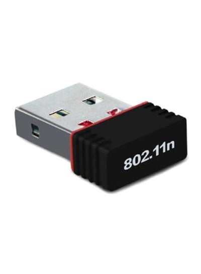 Buy Wireless 150Mbps USB Adapter Wifi 802.11N 150M Network Lan Card Black in UAE