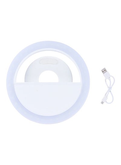 Buy LED Selfie Ring Light Clip On For Smartphones White in UAE