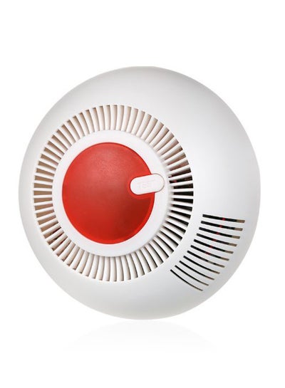 Buy Standalone Photoelectric Wireless Smoke Detector Alarm White/Red in UAE