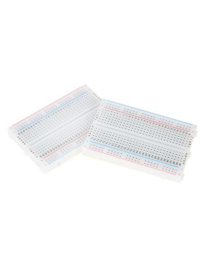 Buy 2-Piece 400 Tie-Point Solderless Prototype Breadboard White in UAE