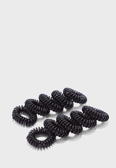 Buy Spiral Elastic Hair Bands Black in UAE