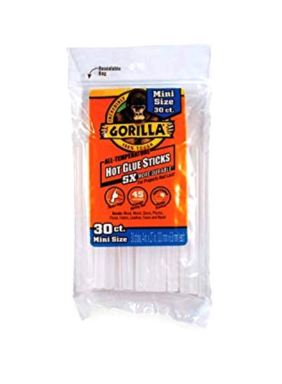 Gorilla Hot Glue Sticks, Full Size, 4 Long x .43 Diameter, 30