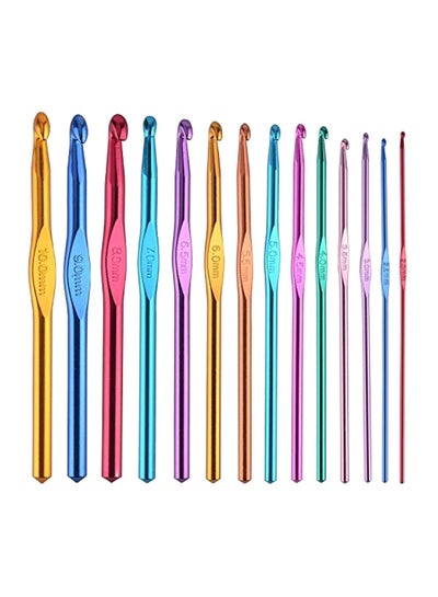 Buy 14-Piece Crochet Hook Set Red/Blue/Yellow in UAE