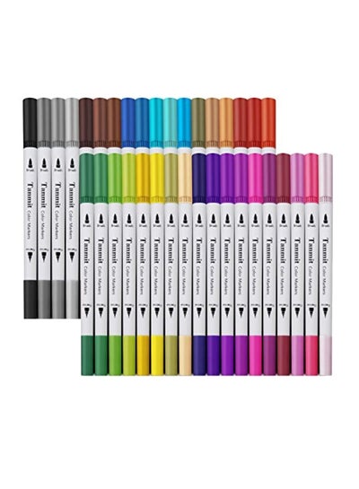 AenArt Dual Marker Brush Pen 36Color Set Fine Point Art Marker & Brush  Highlight
