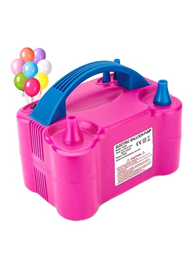 Buy Portable Dual Nozzle Electric Air Balloon Pump Pink/Blue in UAE