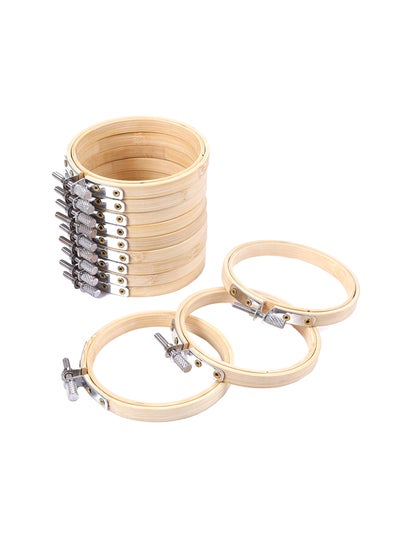 Buy 12-Piece Round Embroidery Hoop Set Beige 3inch in UAE