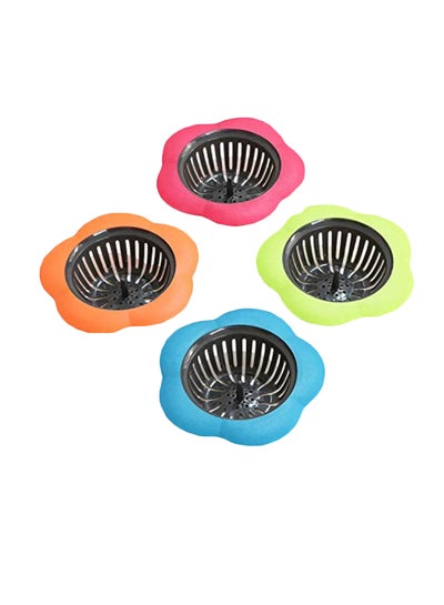 Buy 4-Piece Kitchen Sink Strainer Set Multicolour 3.1x2.1x2.1inch in Saudi Arabia