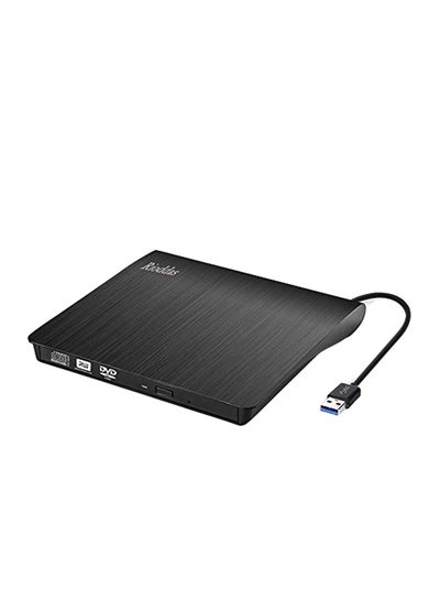 Buy Portable External USB 3.0 CD Drive Black in Saudi Arabia