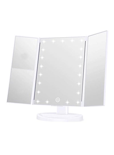 Buy Touch Control LED Vanity Mirror With 3x Magnification White 12x7.9x3centimeter in UAE