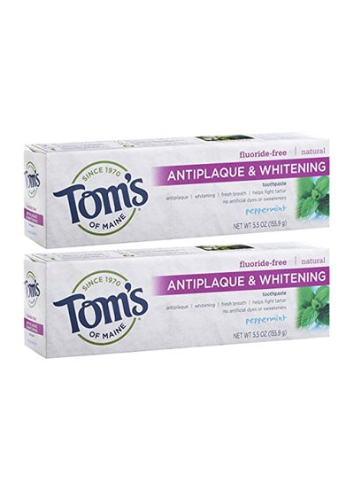 Buy 2-Piece Antiplaque And Whitening Toothpaste Clear in UAE