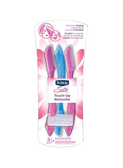 Buy 3-Piece Multipurpose Exfoliating Touch-Up Epilator Pink/Blue in UAE