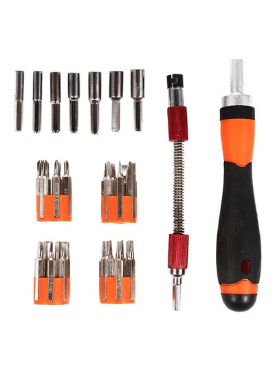 Buy 37-Piece Screwdriver Bits Set Orange/Black/Silver in Saudi Arabia