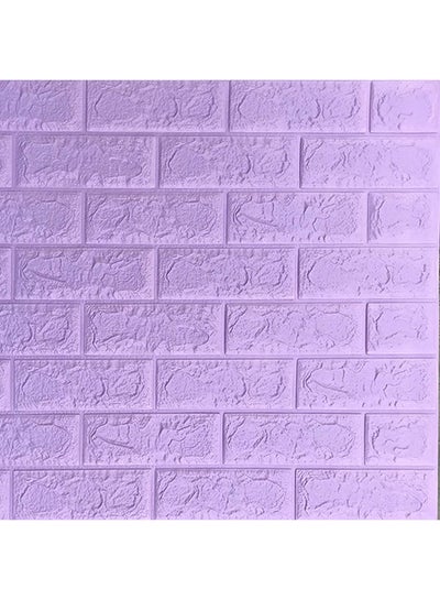 Buy 3D Waterproof Imitation Brick Wall Stickers Light Purple 70x77x0.5cm in UAE