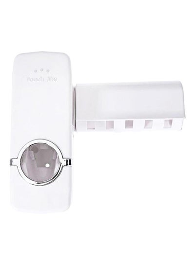 Buy Automatic Toothpaste Dispenser And Toothbrush Holder White in Saudi Arabia