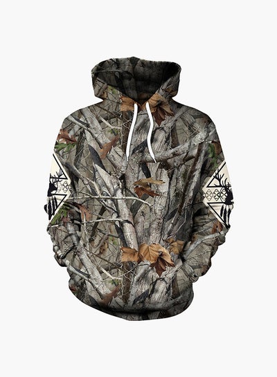 Buy 3D Printing Long Sleeve Hoodie Multicolour in Saudi Arabia