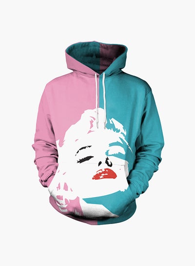 Buy 3D Printing Long Sleeve Hoodie Multicolour in UAE