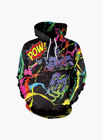 Buy 3D Printing Long Sleeve Hoodie Multicolour in Saudi Arabia