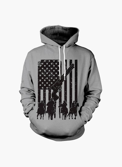 Buy 3D Printing Long Sleeve Hoodie Multicolour in UAE