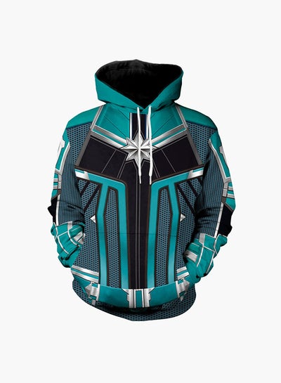 Buy 3D Printing Long Sleeve Hoodie Multicolour in UAE