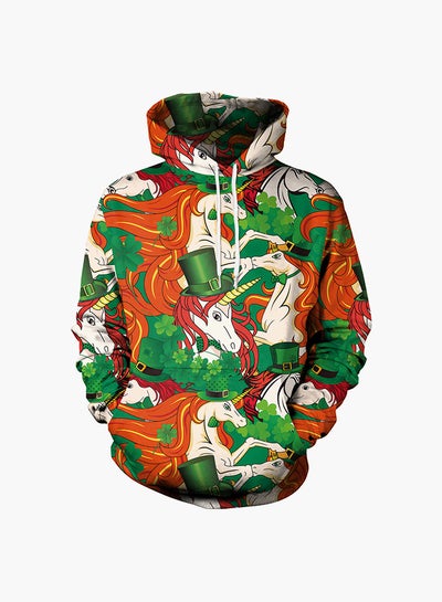 Buy 3D Printing Long Sleeve Hoodie Multicolour in Saudi Arabia