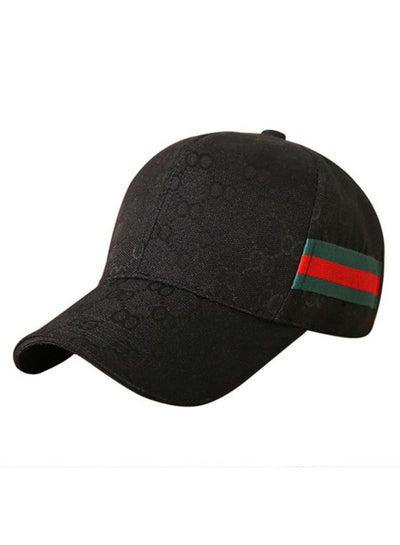 Buy Adjustable Strip Sport Cap Black in UAE