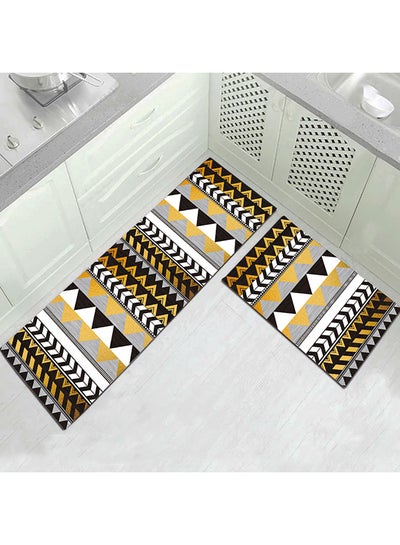 Buy Triangle Pattern Patchwork Kitchen Floor Mat Multicolour 50X160centimeter in Saudi Arabia