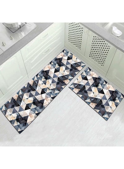 Buy 1-Piece Luxurious Modern Geometric Pattern Rectangular Anti-Slip Kitchen Floor Mat Multicolour 40x60cm in Saudi Arabia