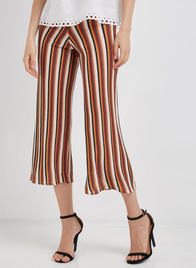 Buy Striped Knit Trousers Red/Yellow/White in Saudi Arabia