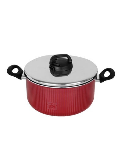 Buy Non-Stick Stewpot Red/Black/Silver 22centimeter in Saudi Arabia