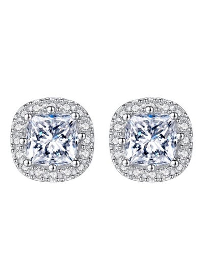 Buy 925 Sterling Silver Cubic Zirconia Studded Stud Earrings in Saudi Arabia