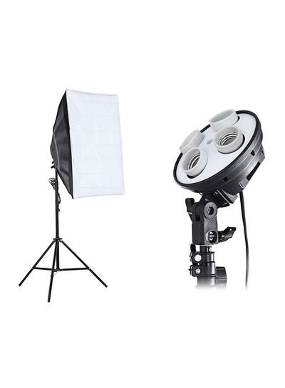 Buy 3-In-1 Photo Studio Kit With 4 Lamp Holder Light Stand Box Black in Egypt