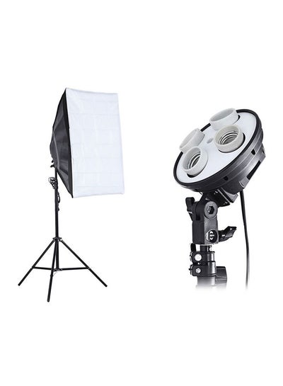 Buy 3-In-1 Photo Studio Kit With 4 Lamp Holder Light Stand Soft Box Black in Egypt